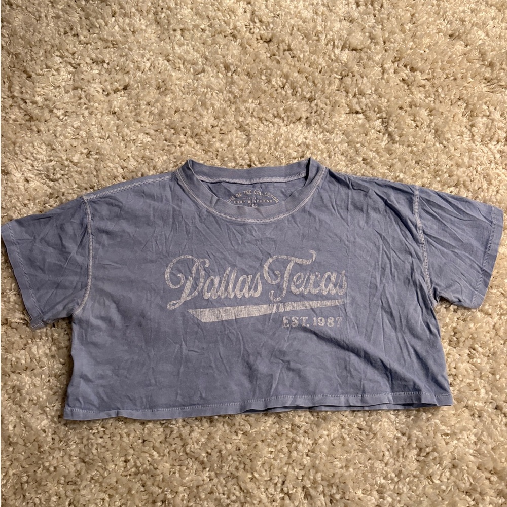 Aeropostale Blue Dallas Texas Crop Top